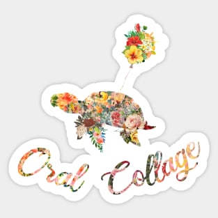 Floral Turtle | Oral Collage Sticker